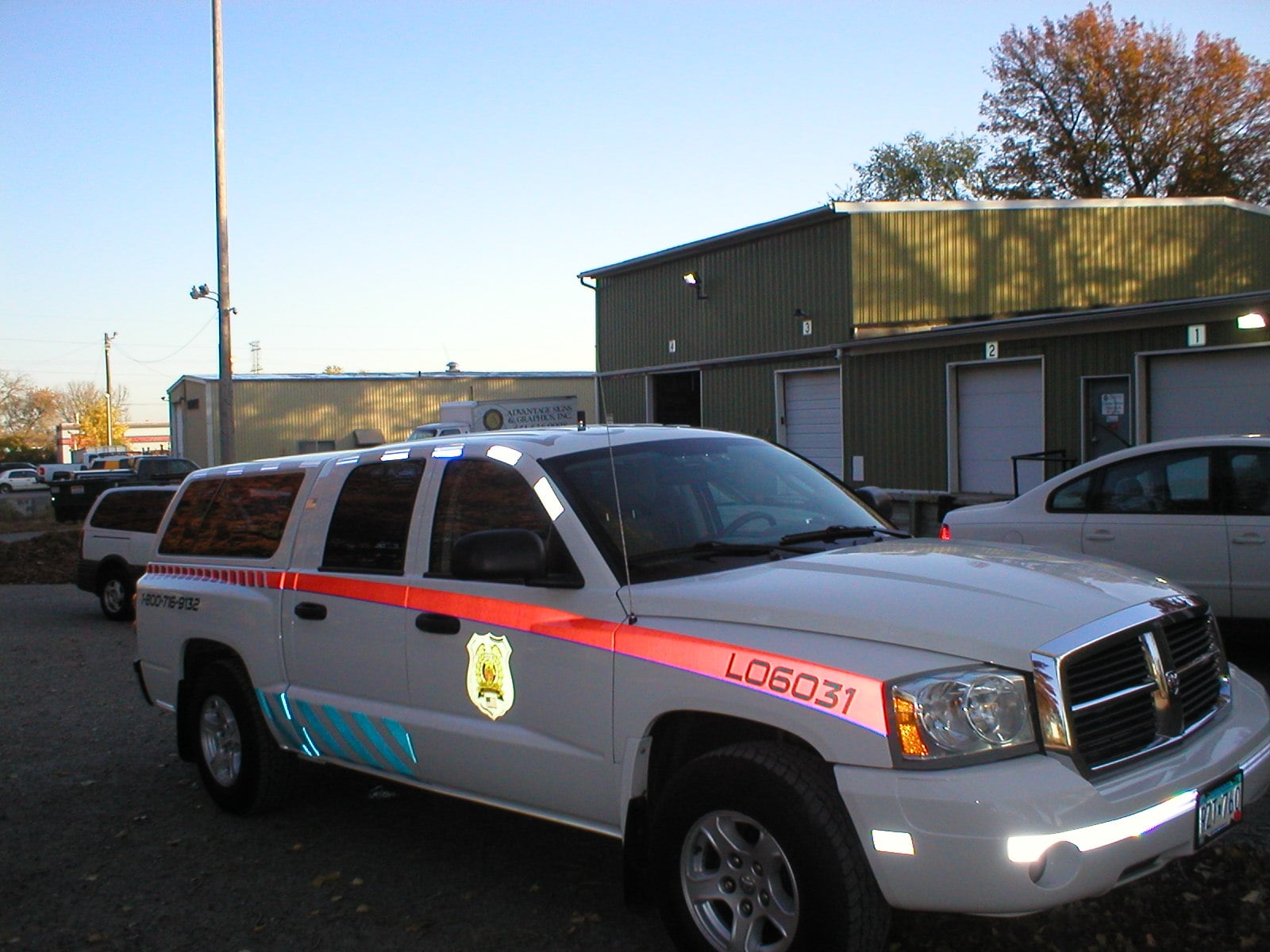 Reflective saftey decals on a car