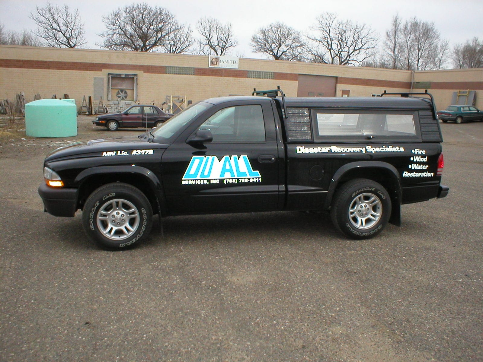 Truck with reflective decals